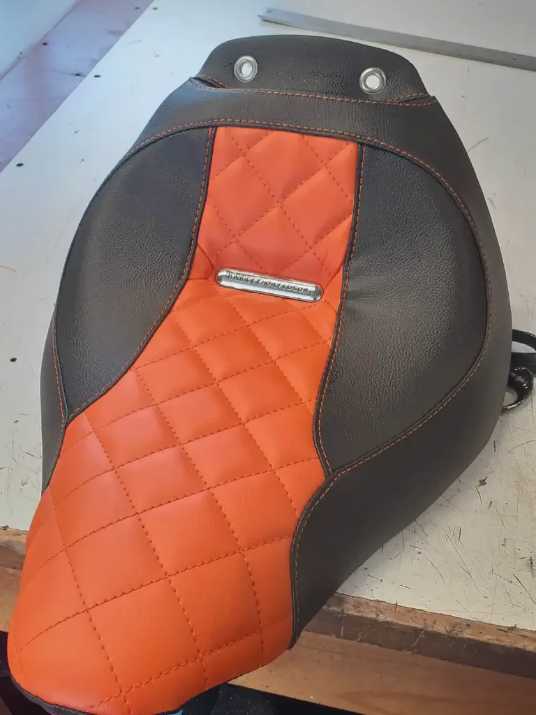 Harley-Davidson Orange Motorcycle Seat