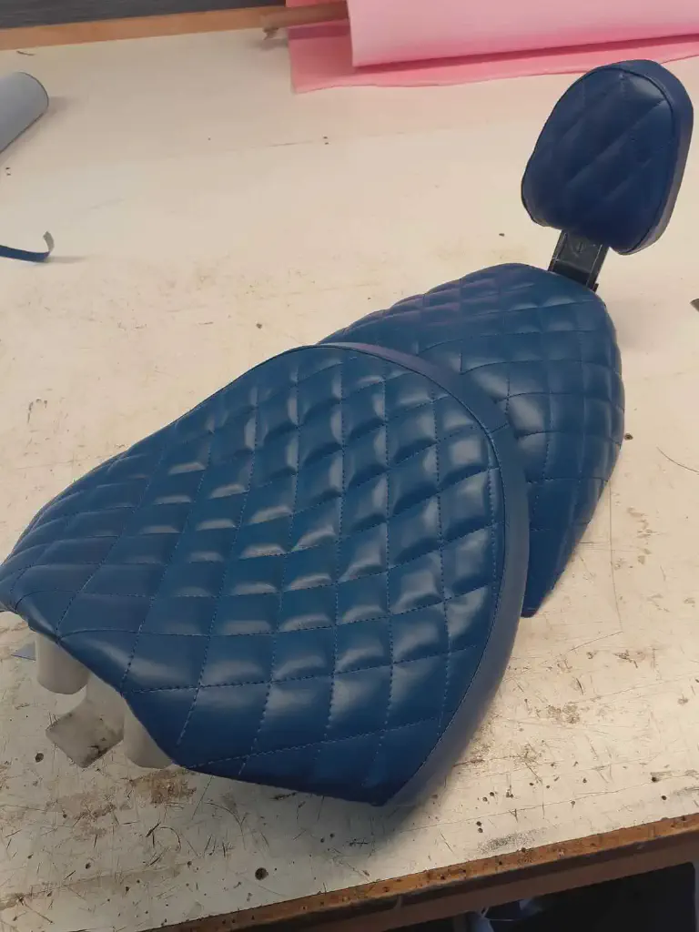 Blue Motorcycle Seat